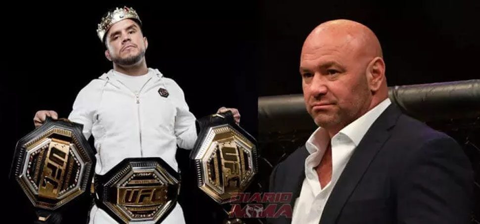 Henry Cejudo Dana White 3 belts