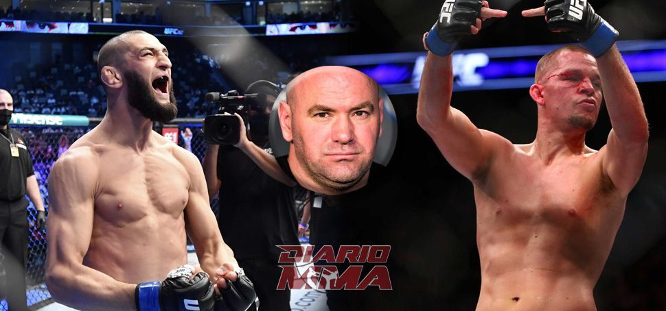 Dana White Khamzat Chimaev Nate Diaz